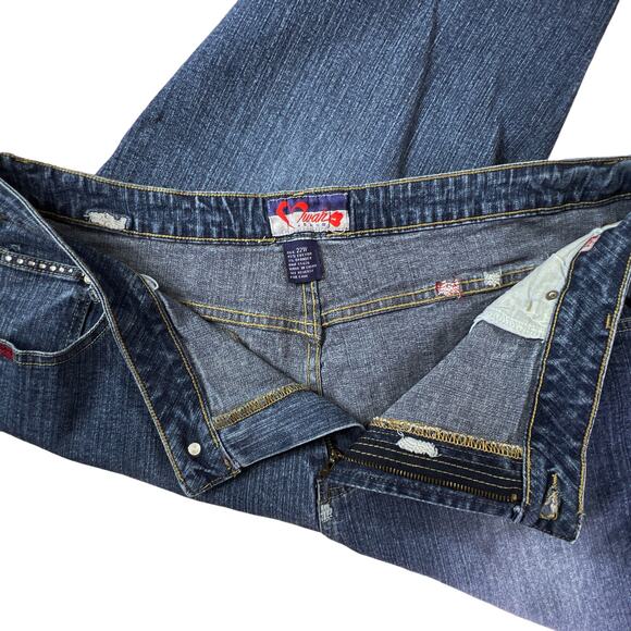 SWAK Dressy High Waisted Denim Capri Roll Cuff Mom Blue Jeans Plus Size 22W - Picture 13 of 13